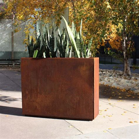 metallic series corten steel planter box|corten steel planter fabricators.